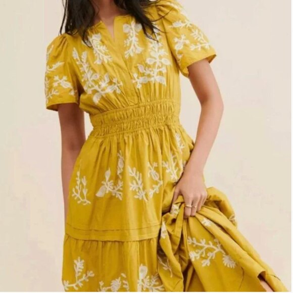 Anthropologie The Somerset Dress Small Embroidered Forest Fairy Maxi Boho Grunge - Picture 10 of 16